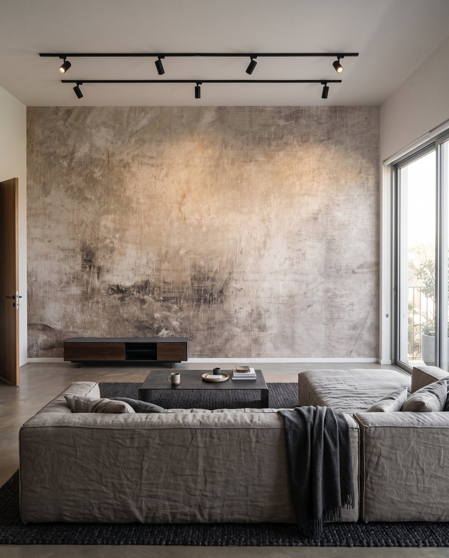 Pintura desgastada en nubes en un interior