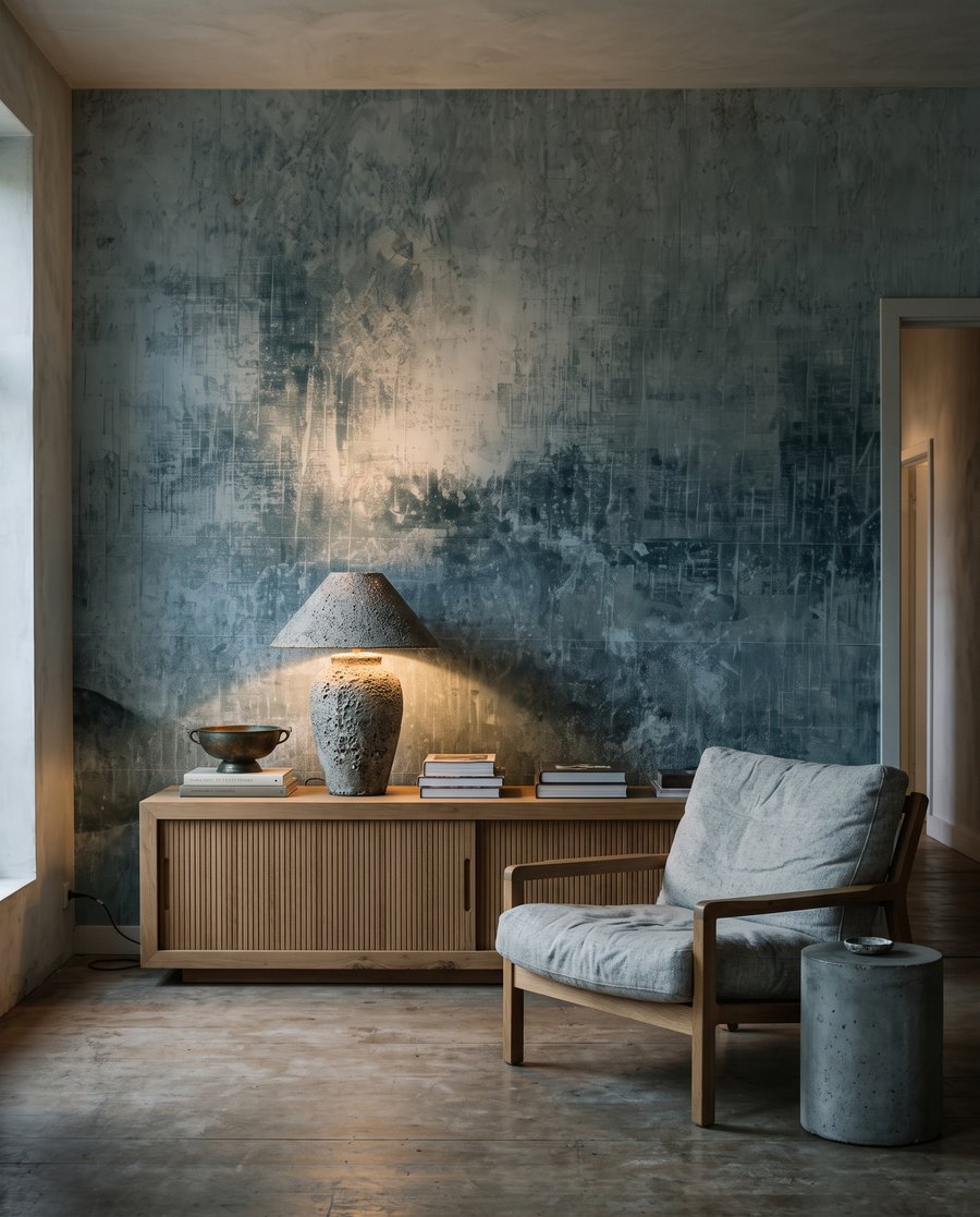 Pintura desgastada en nubes — interior 1