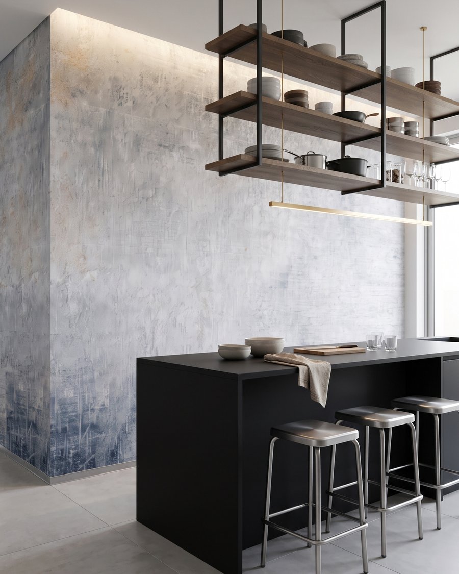 Pintura desgastada en nubes — interior 1