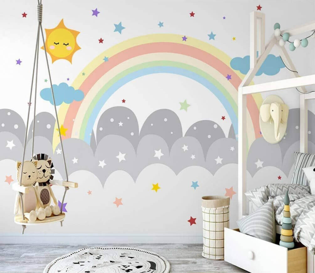 Arcoíris sobre nubes redondas — interior 1