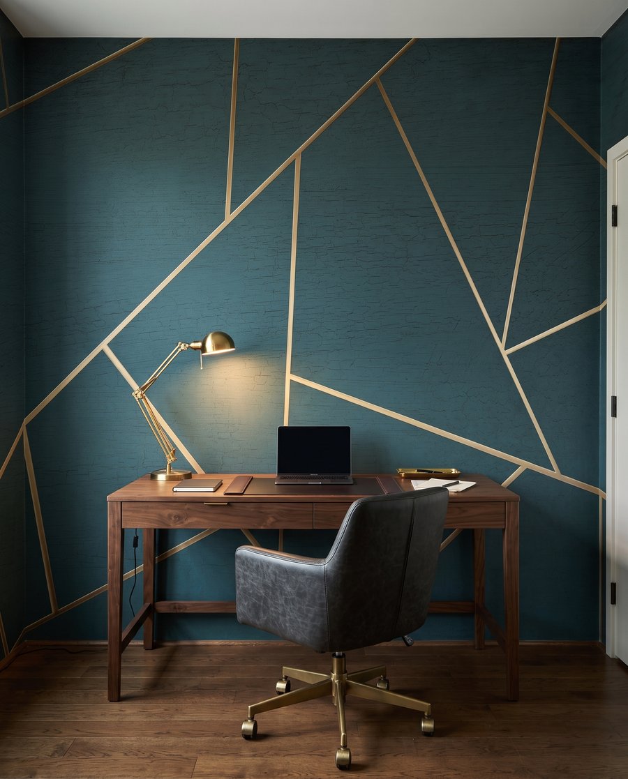 Líneas doradas sobre verde — interior 6