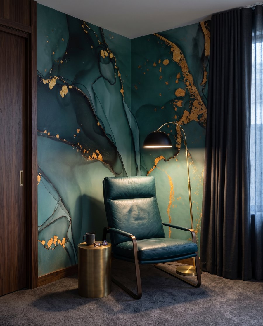 Grieta dorada en verde — interior 2