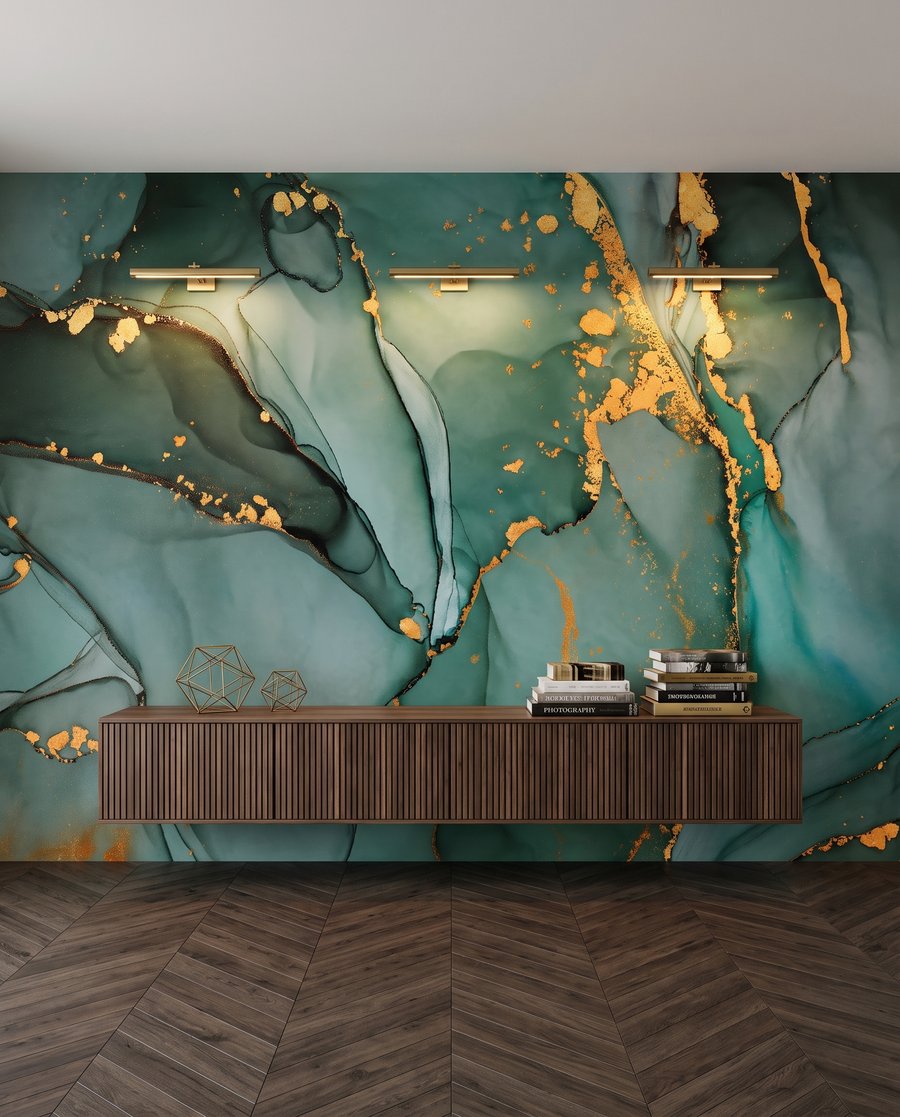 Grieta dorada en verde — interior 3
