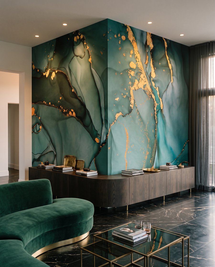 Grieta dorada en verde — interior 4