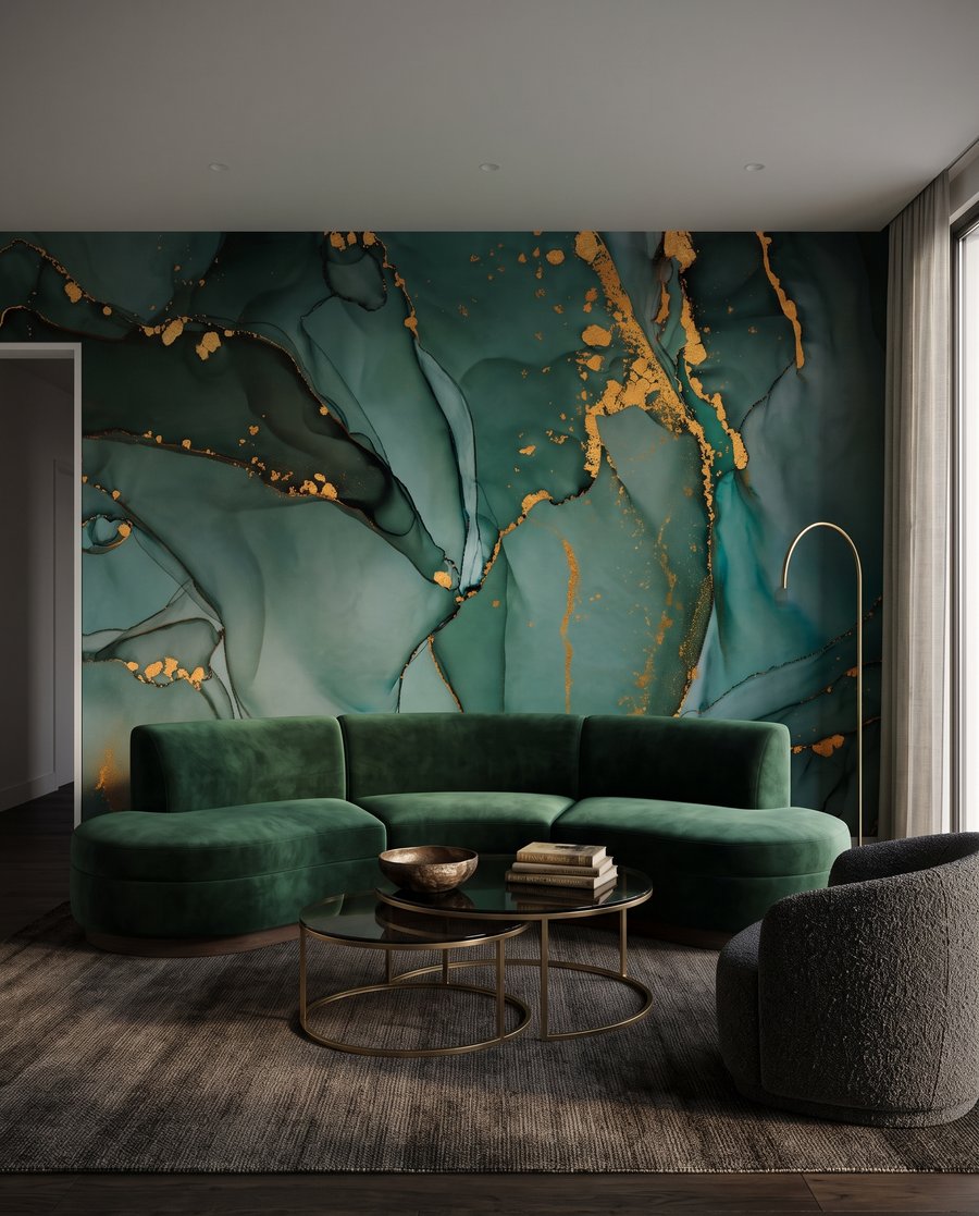Grieta dorada en verde — interior 5