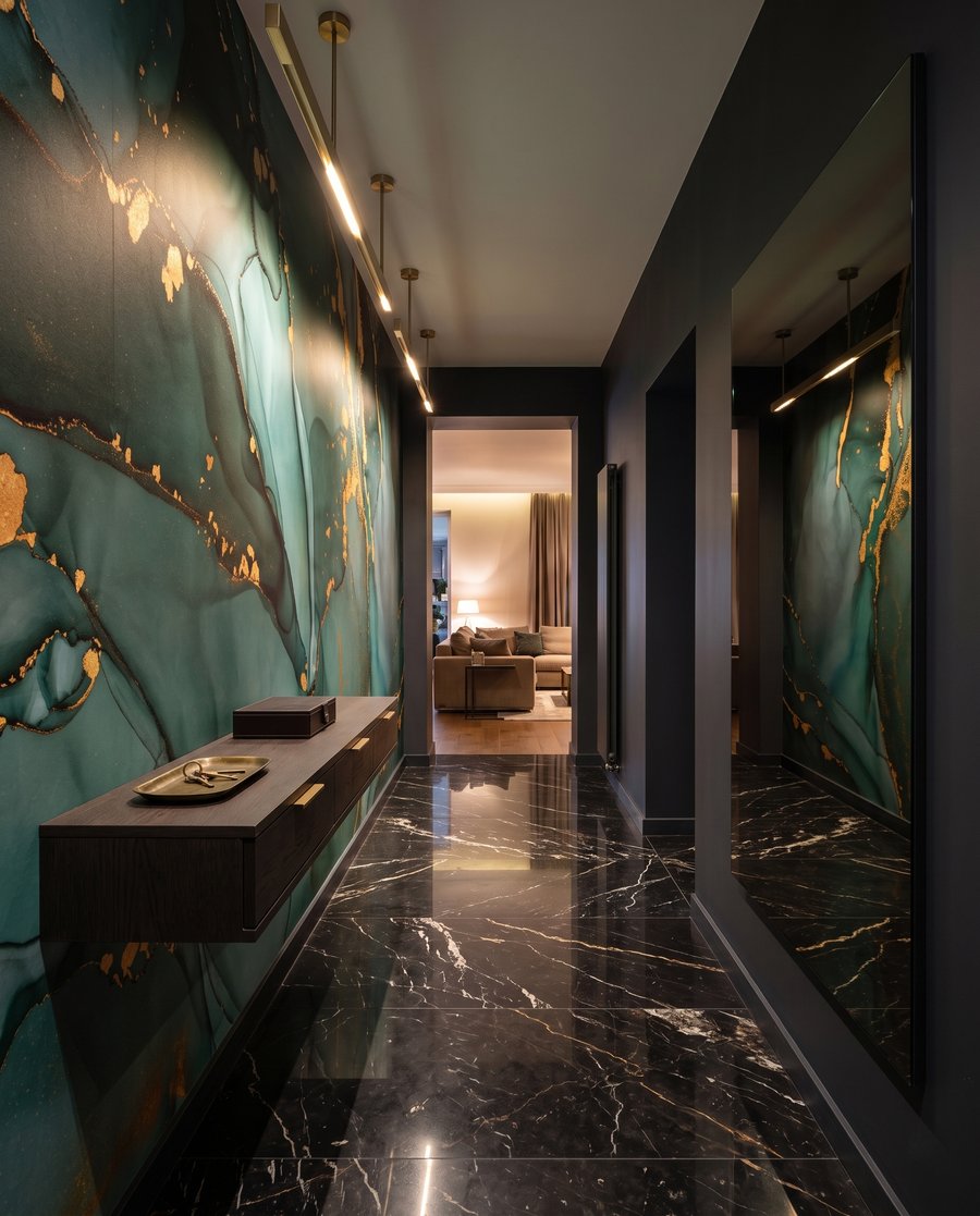 Grieta dorada en verde — interior 6