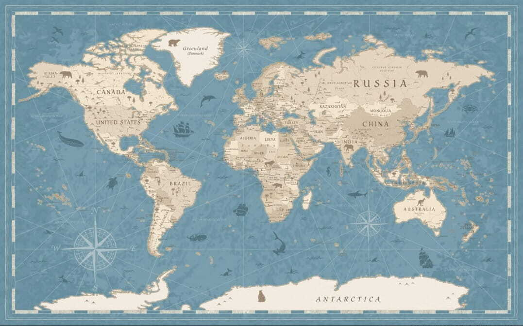 Mapa del mundo — diseño completo