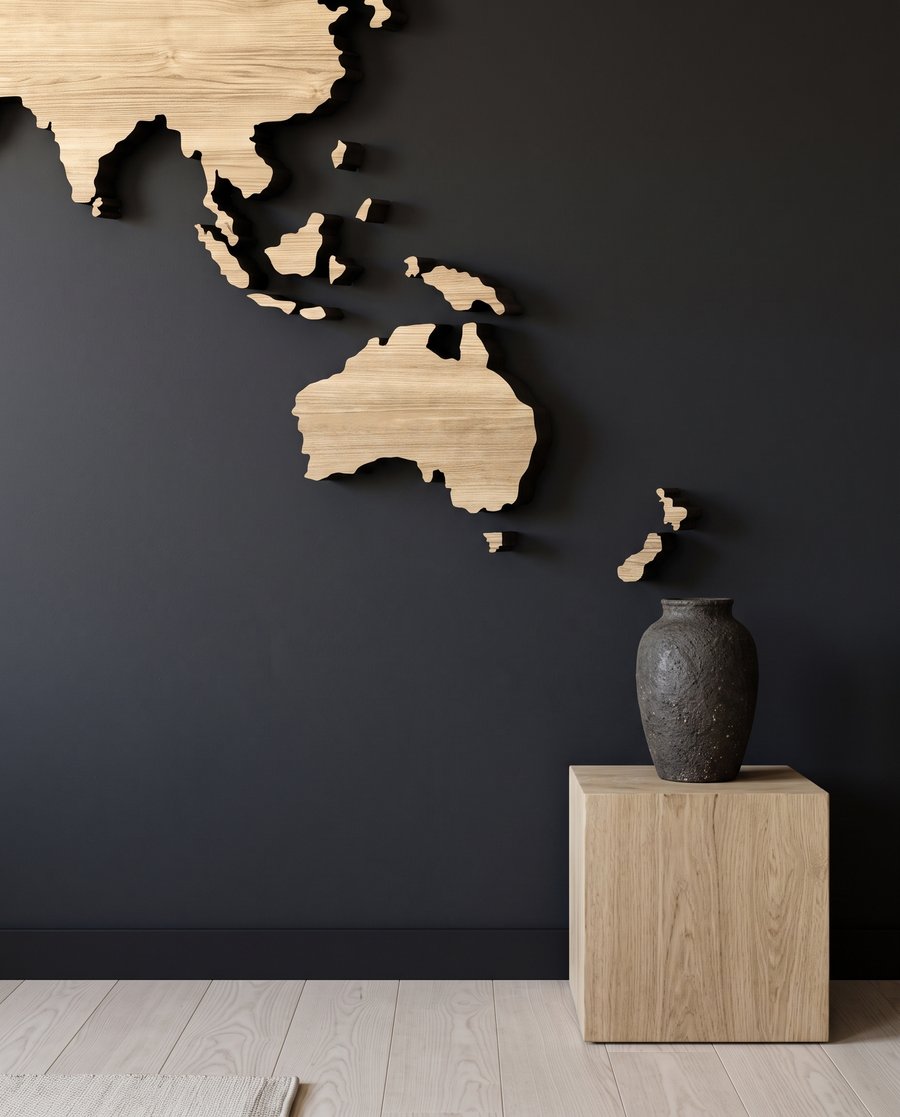 Mapa mundial con vetas — detalle