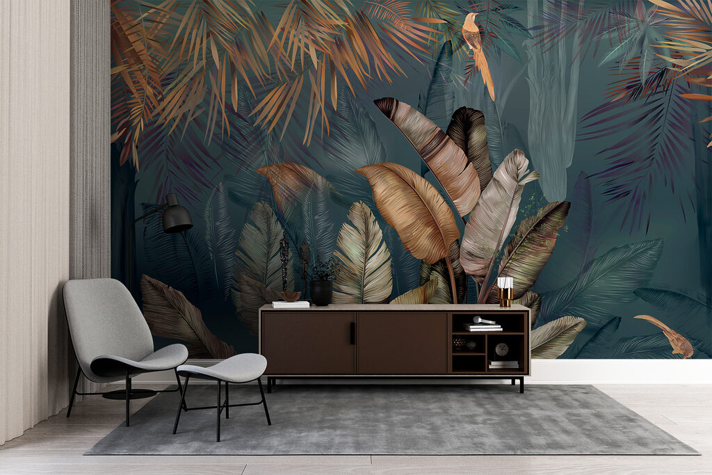 Hojas tropicales y aves — interior 8