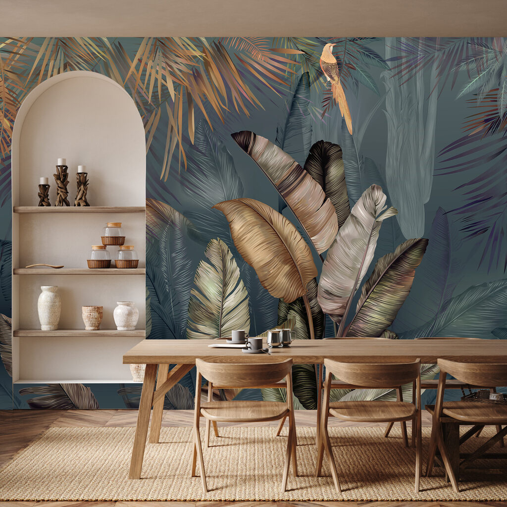 Hojas tropicales y aves — interior 4