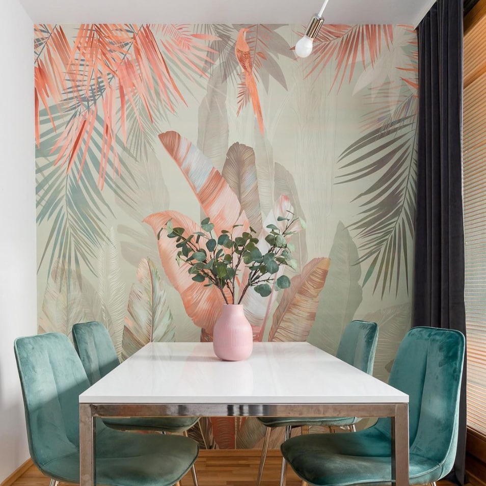 Hojas tropicales y aves — interior 3