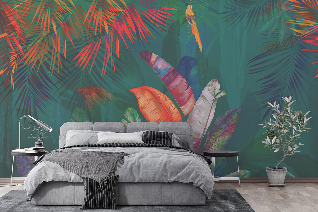 Hojas tropicales y aves — interior 4