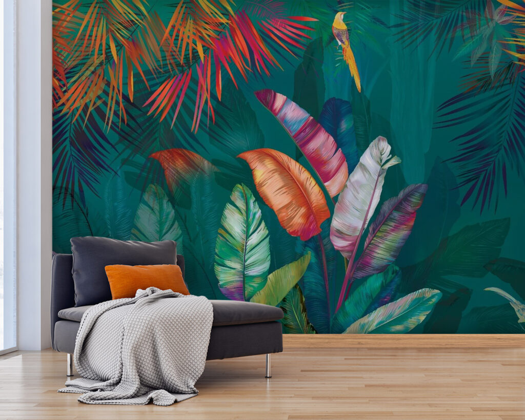 Hojas tropicales y aves — interior 3