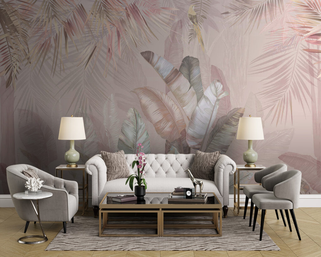 Hojas tropicales y aves — interior 3