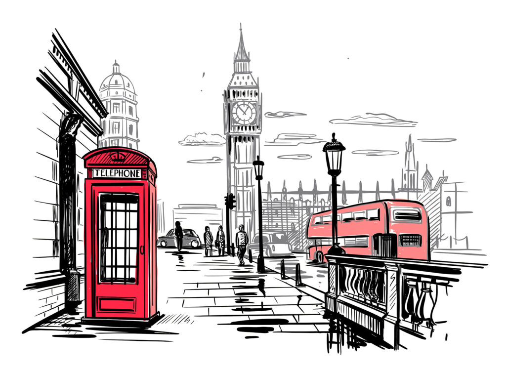 Rojo en Londres — diseño completo
