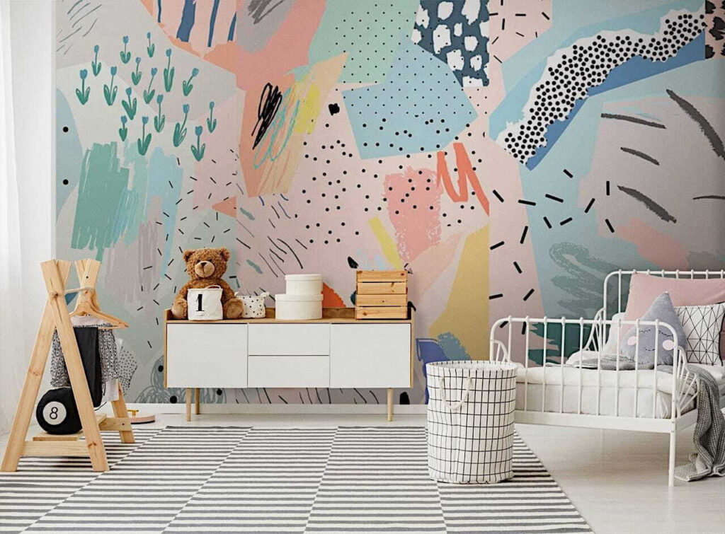 Manchas pastel y trazos — interior 2