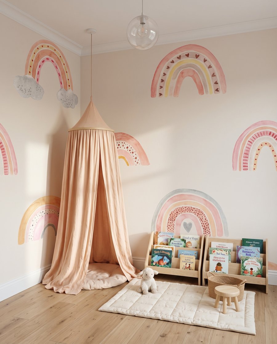 Arcoíris pequeños sobre rosa — interior 5