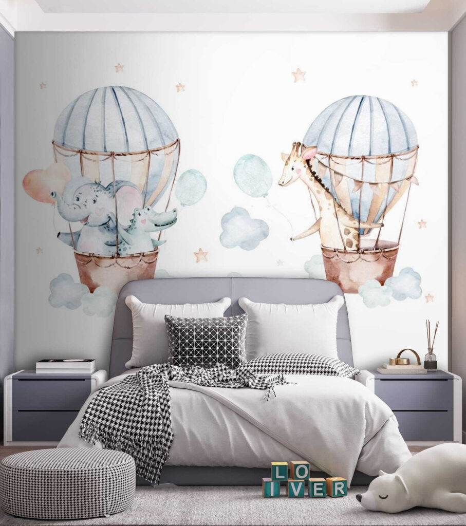 Animales en globos pastel — interior 1