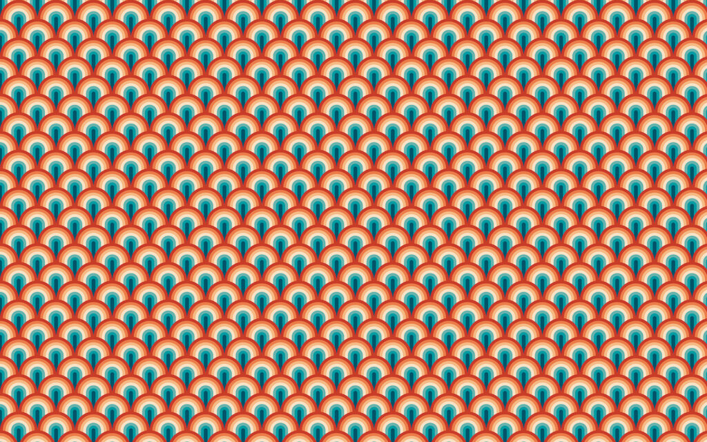 Abanicos turquesa y naranja — diseño completo