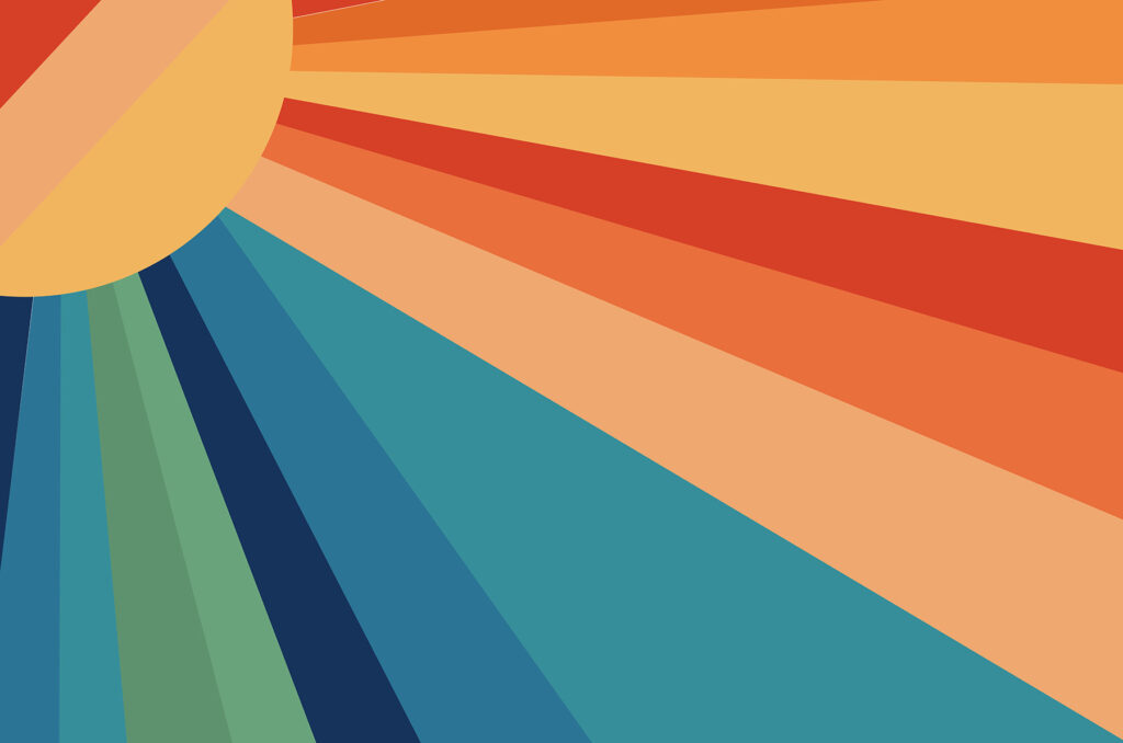 Rayos de sol coloridos — diseño completo