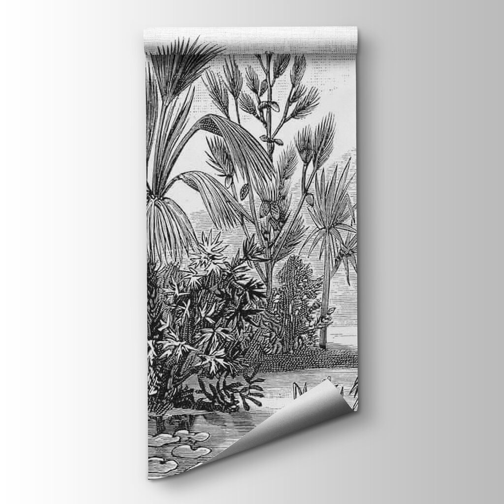 Jardín tropical en gris — vista del producto