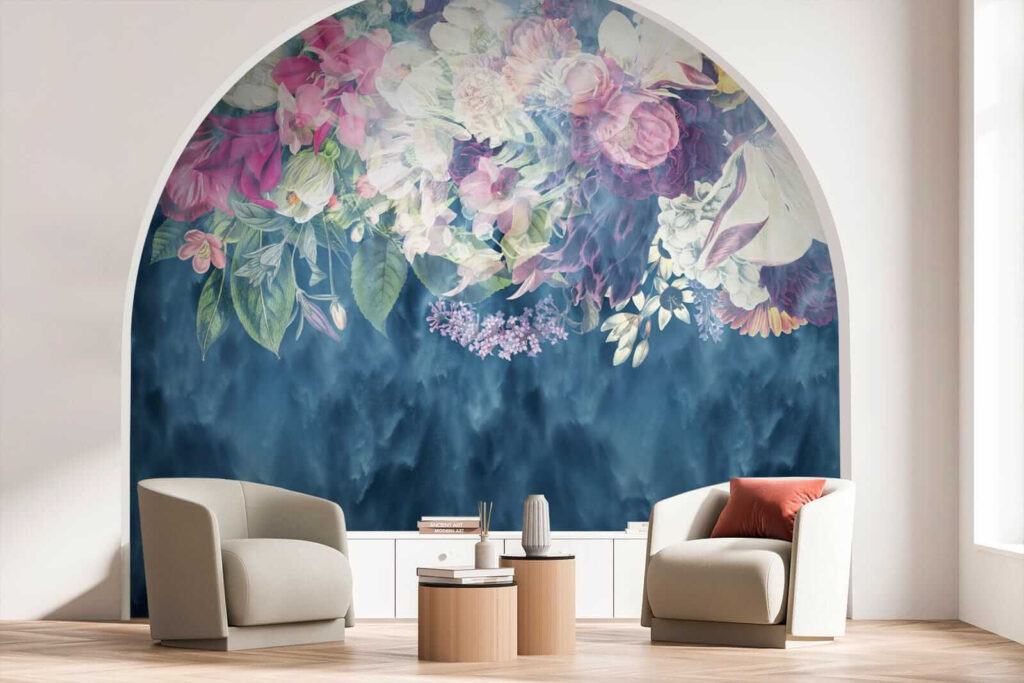 Flores sobre azul profundo — interior 7