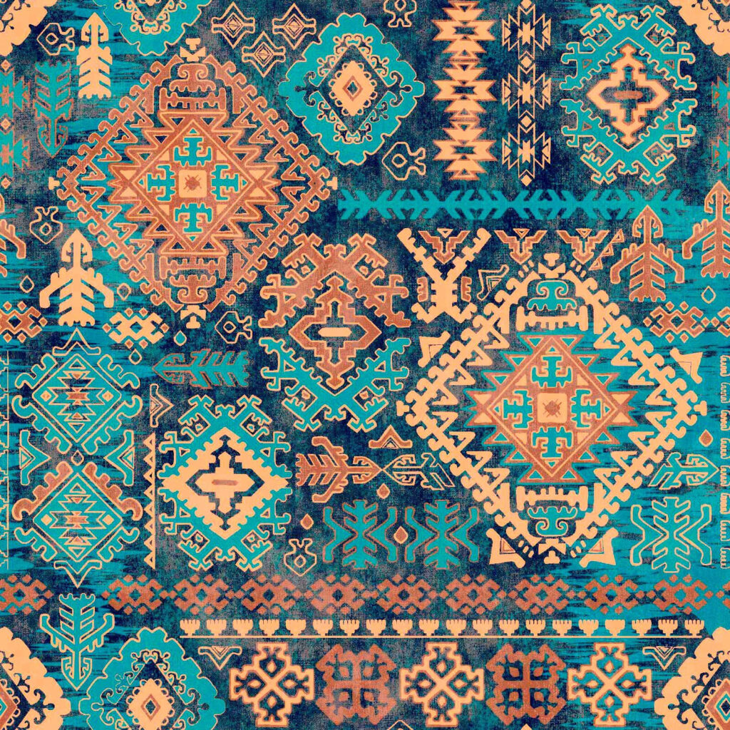 Rombos azul y naranja — diseño completo