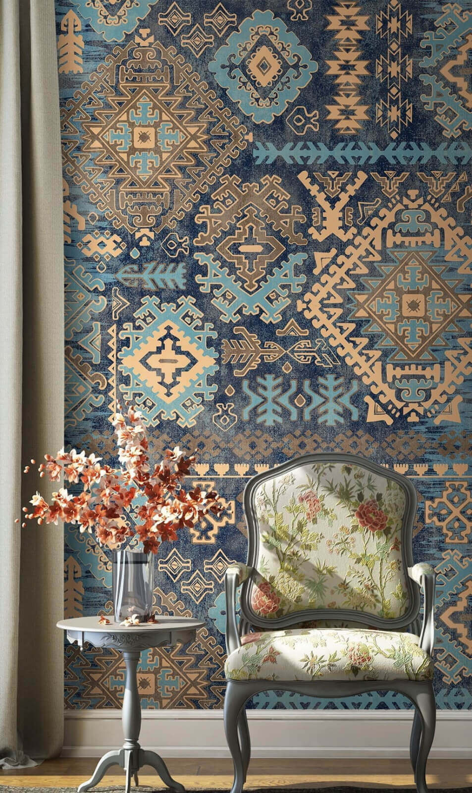 Rombos azul y naranja — interior 2