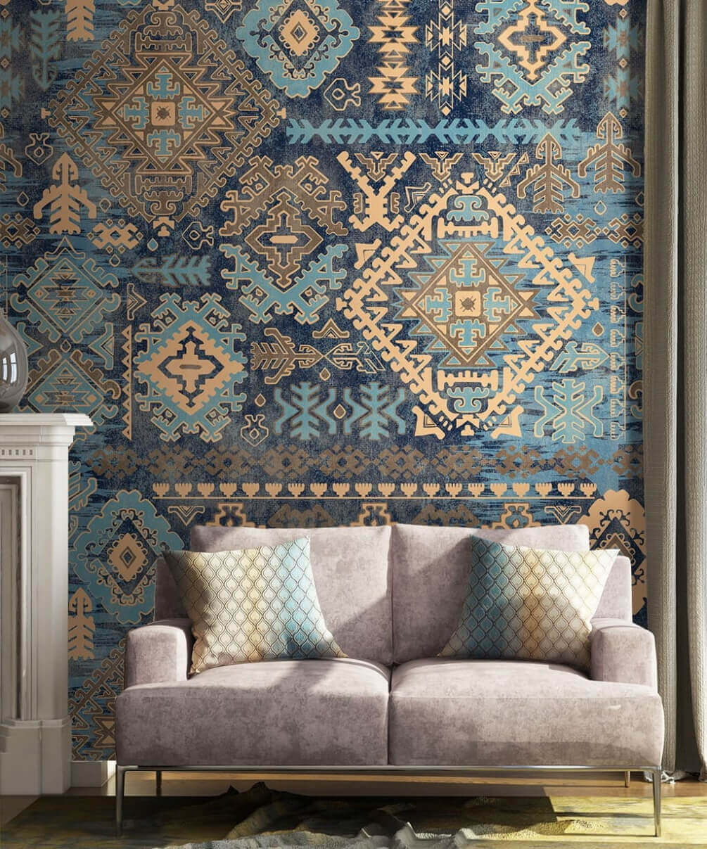 Rombos azul y naranja — interior 1