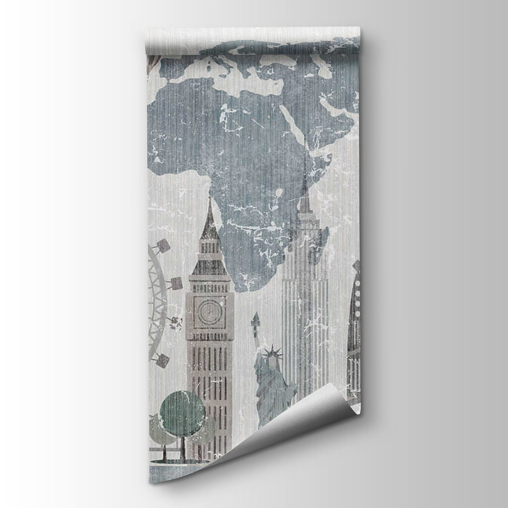 Mapa mundi con monumentos — vista del producto