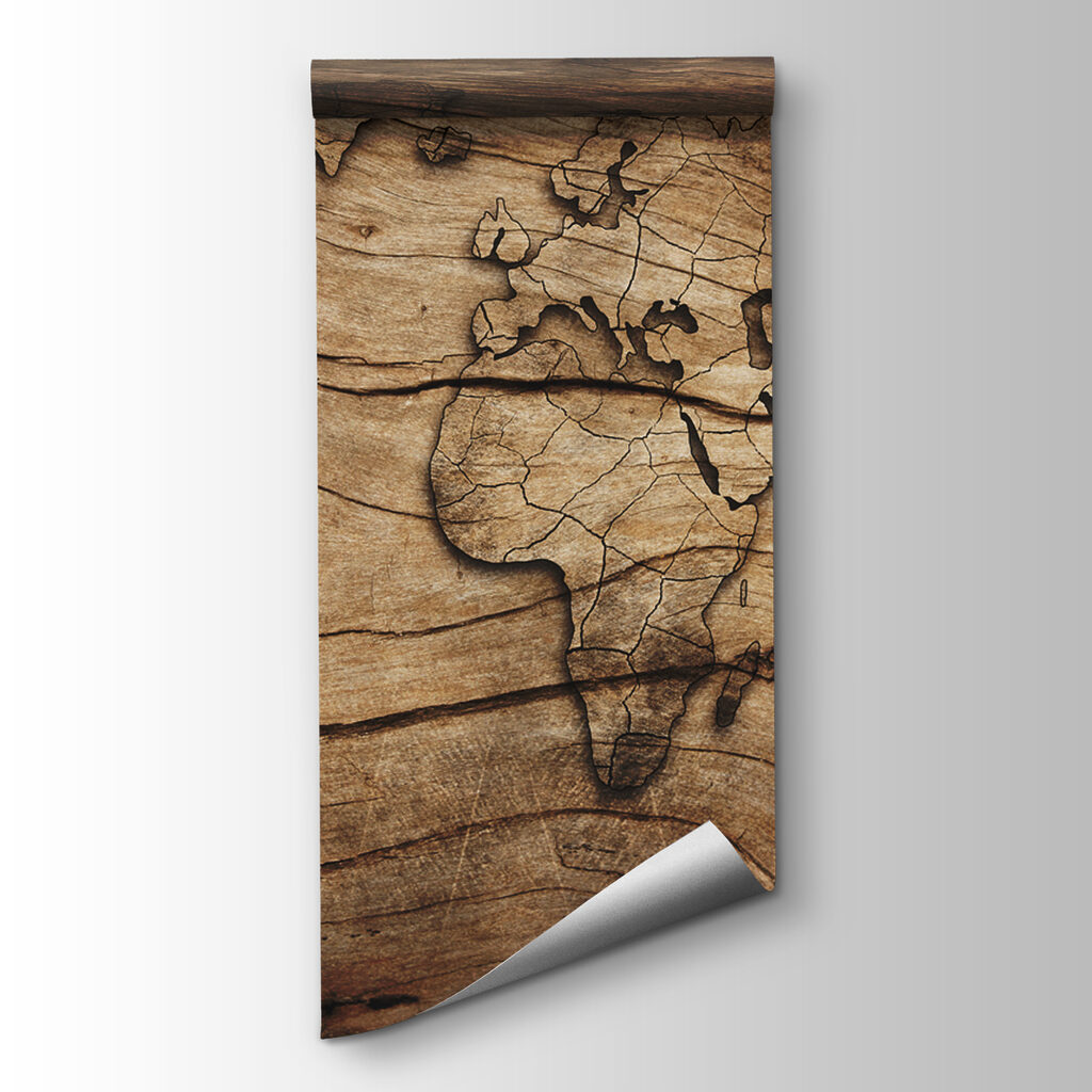 Mapa mundi entre vetas — vista del producto