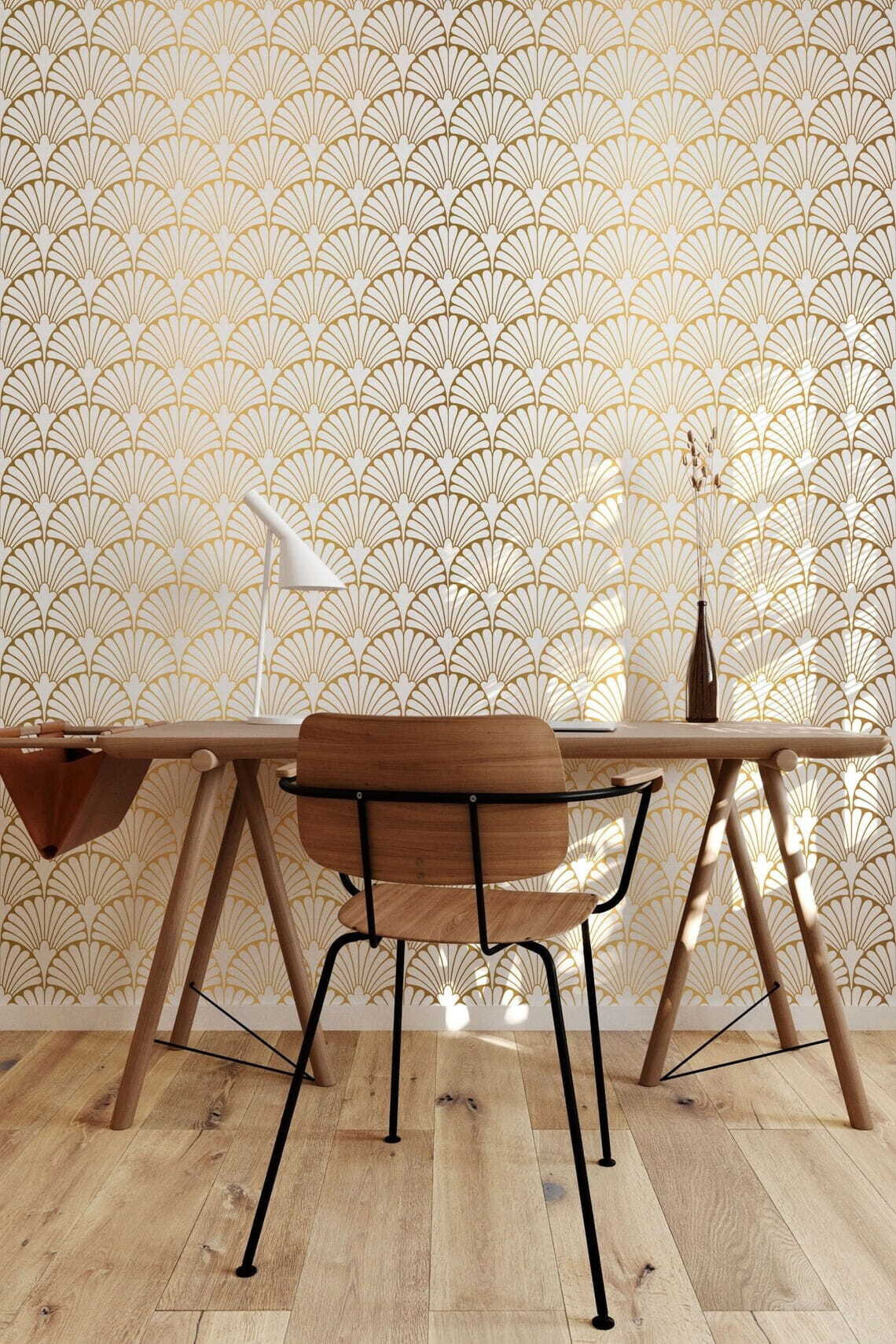 Escamas doradas como tejido en un interior