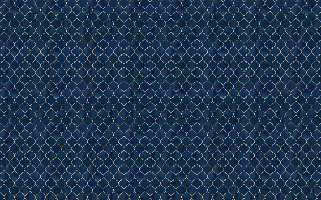 Rombos dorados sobre azul — diseño completo