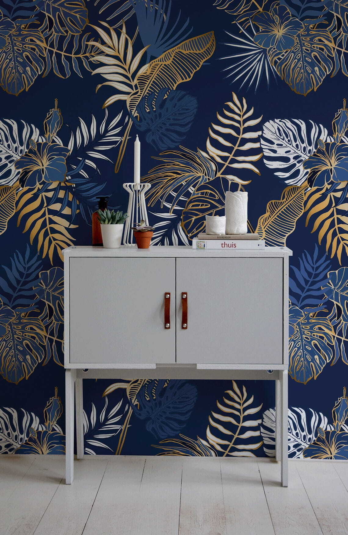Ramitas tropicales en azul — interior 5