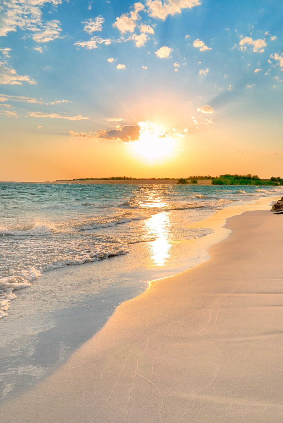 Sol sobre la playa — diseño completo