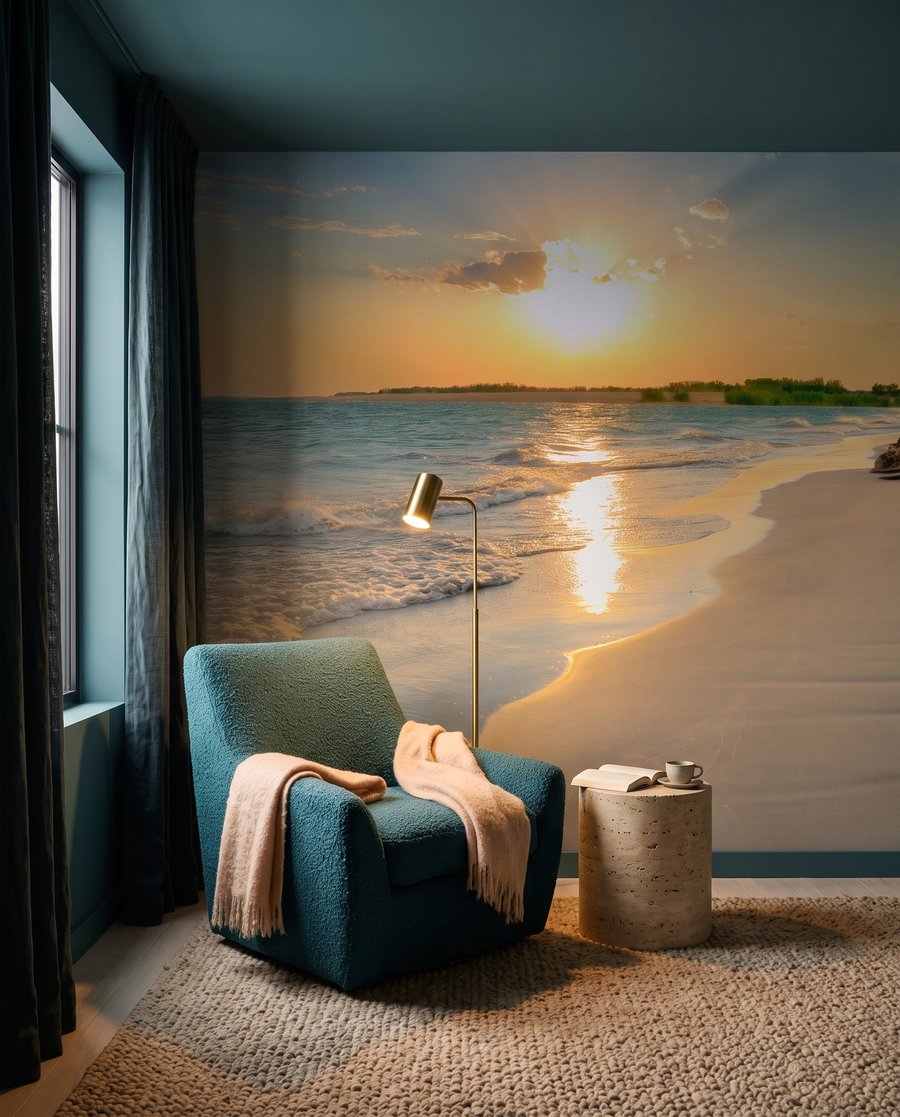 Sol sobre la playa en un interior