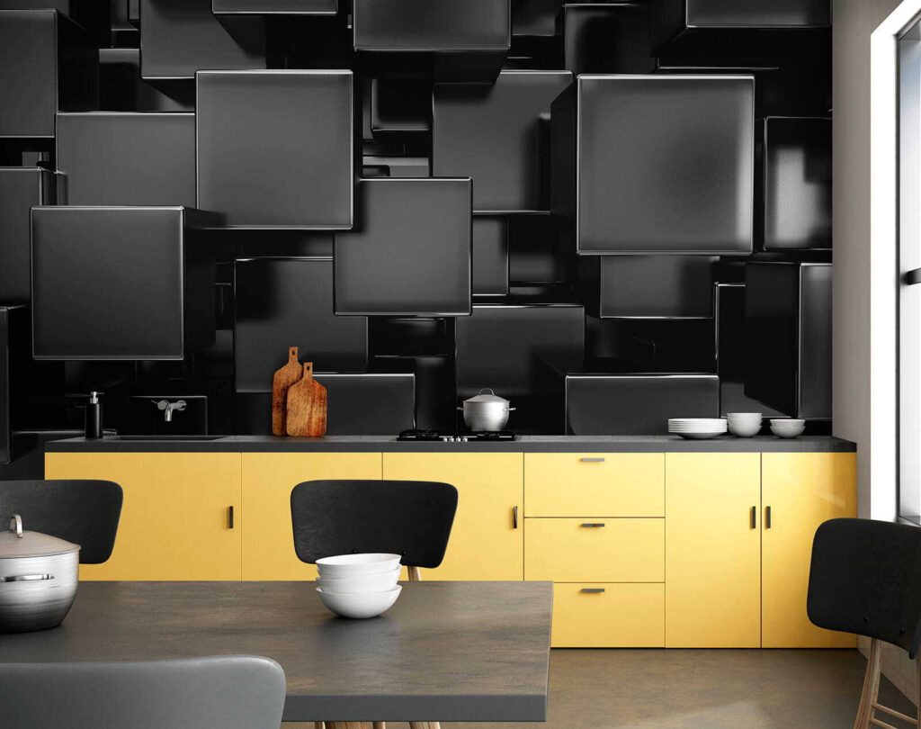 Bloques negros superpuestos — interior 8