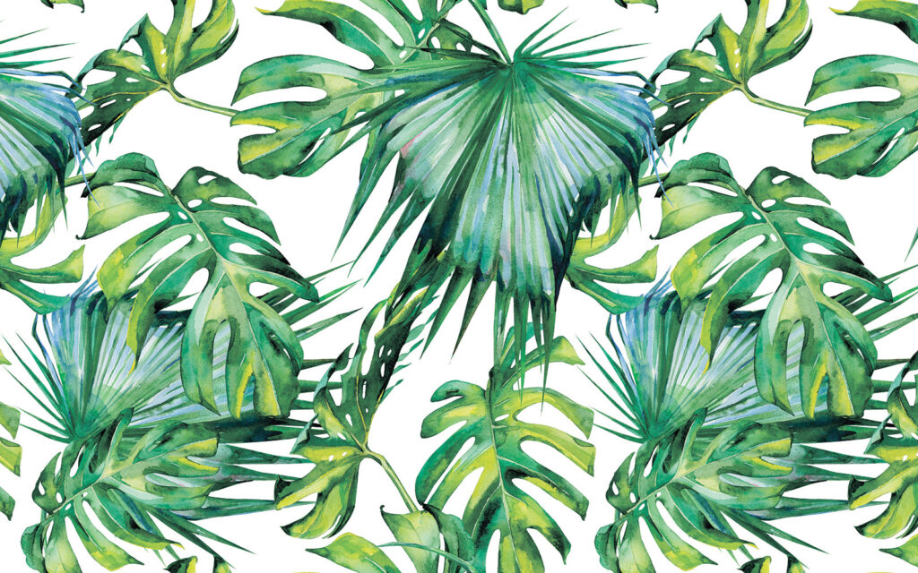 Hojas verdes en acuarela — diseño completo