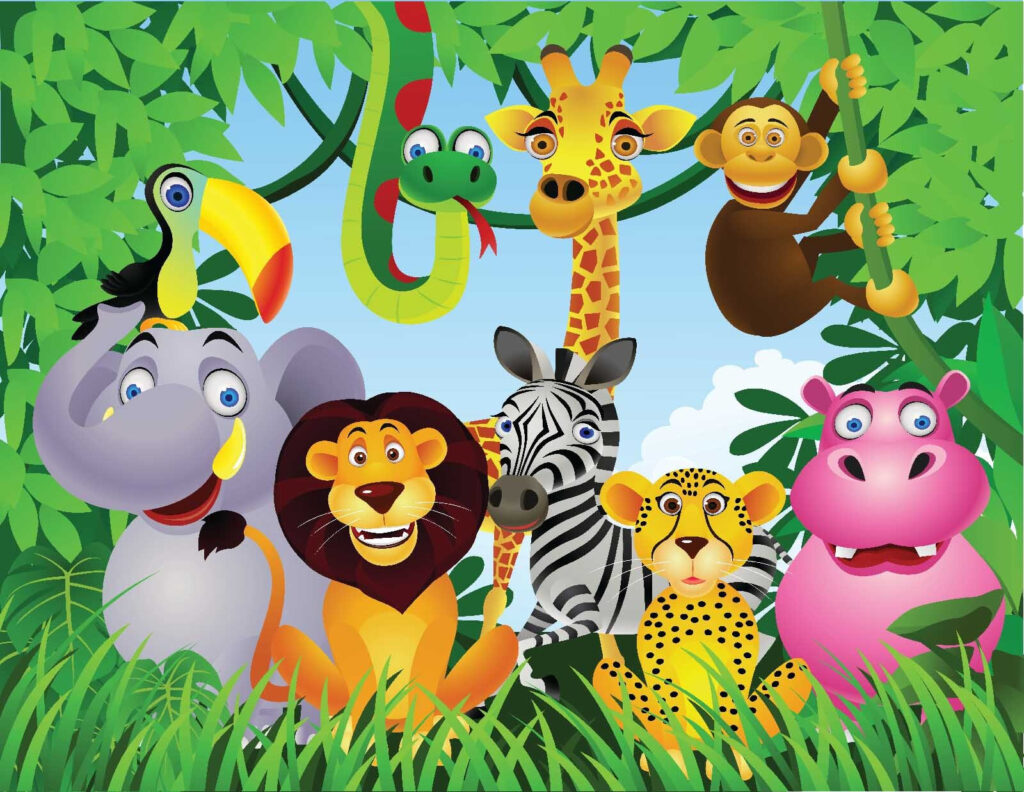 Amigos de la selva — diseño completo