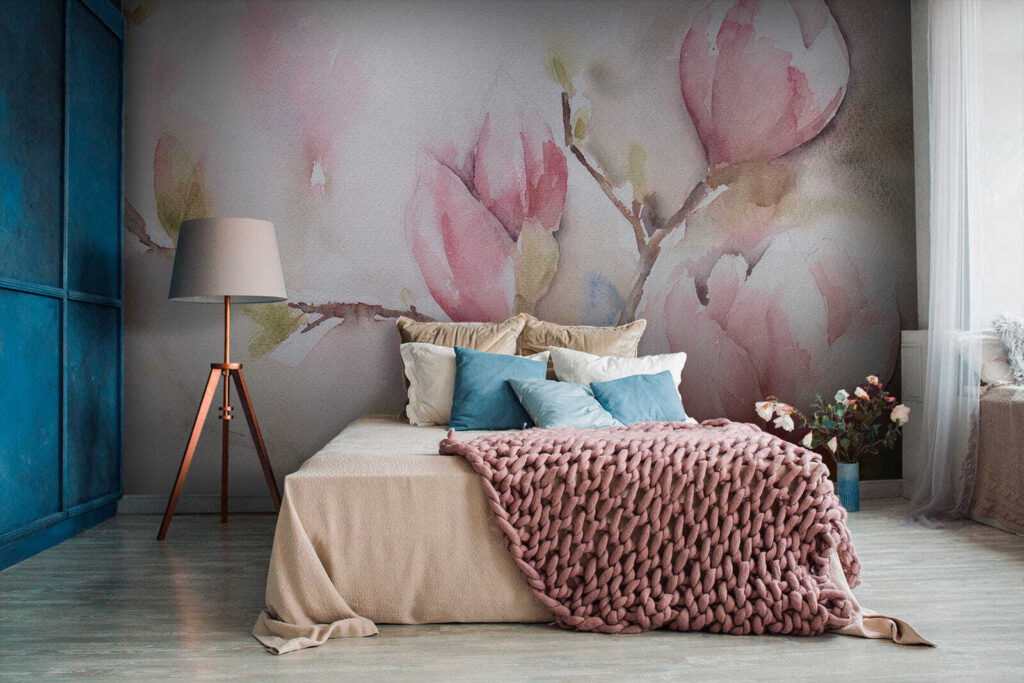 Magnolia en acuarela rosa — interior 2