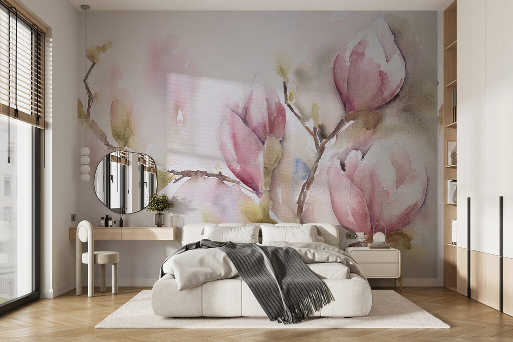 Magnolia en acuarela rosa — interior 11