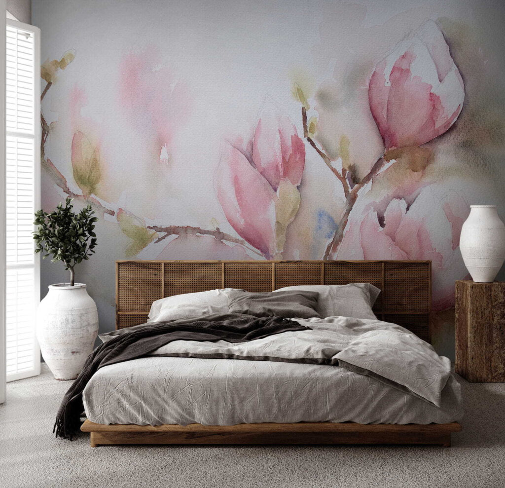 Magnolia en acuarela rosa — interior 3