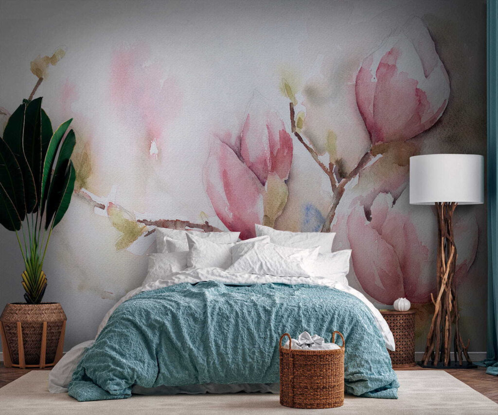 Magnolia en acuarela rosa — interior 4