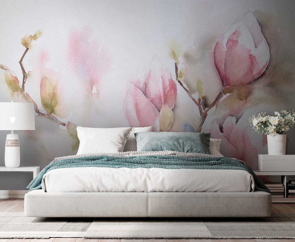 Magnolia en acuarela rosa — interior 5