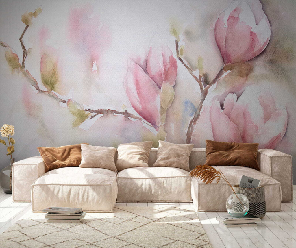 Magnolia en acuarela rosa — interior 6