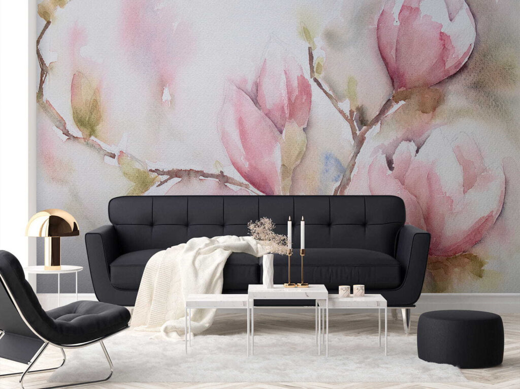Magnolia en acuarela rosa — interior 7