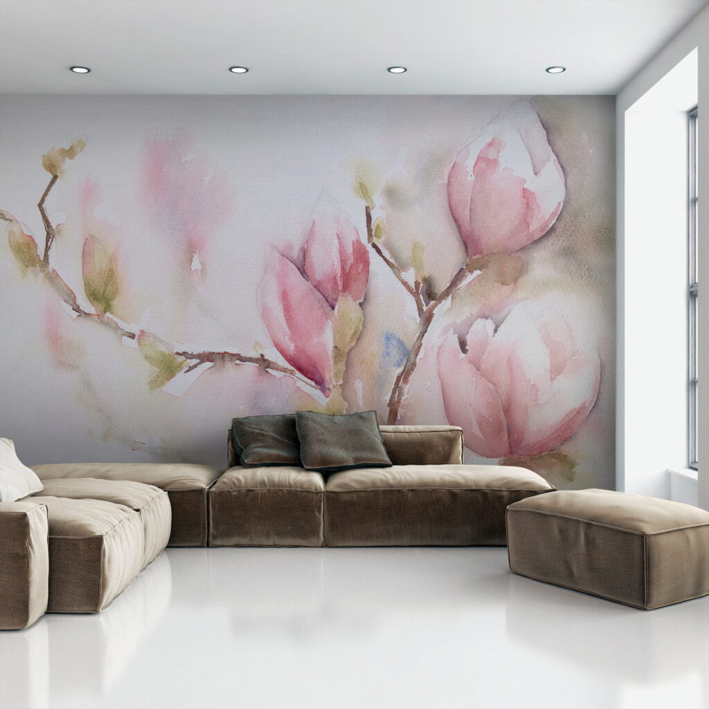 Magnolia en acuarela rosa — interior 9