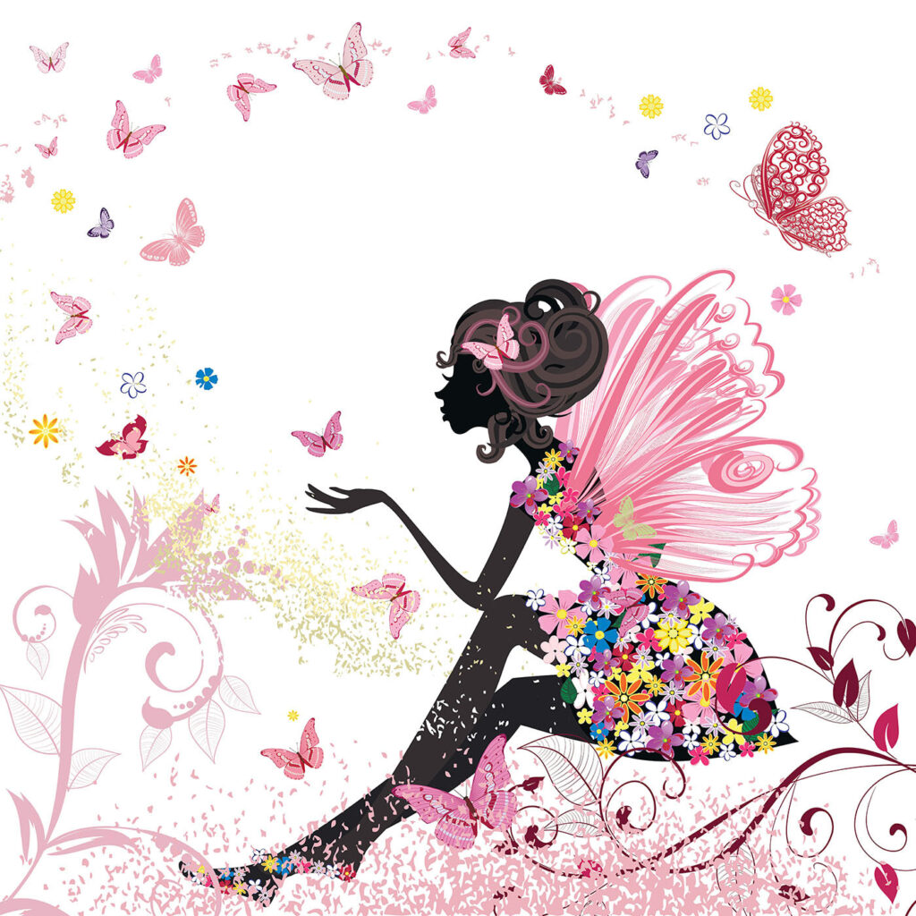Hada entre flores — diseño completo