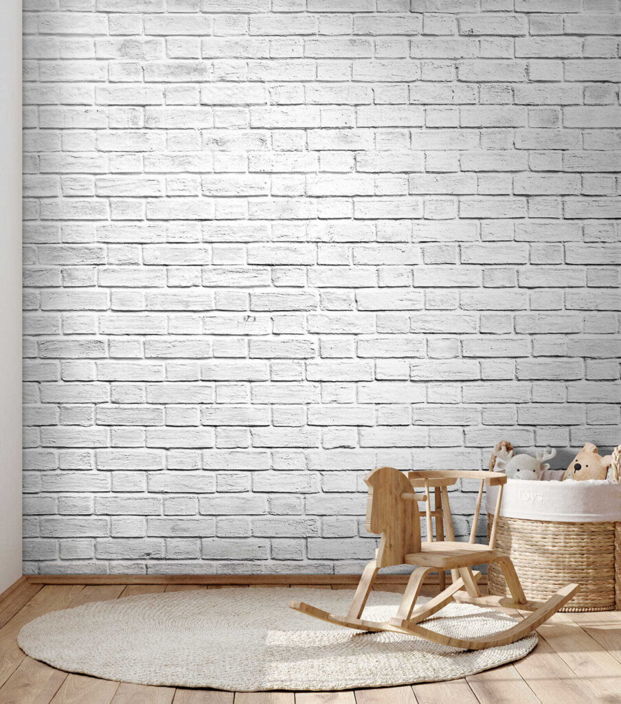 Juntas blancas entre ladrillos — interior 9
