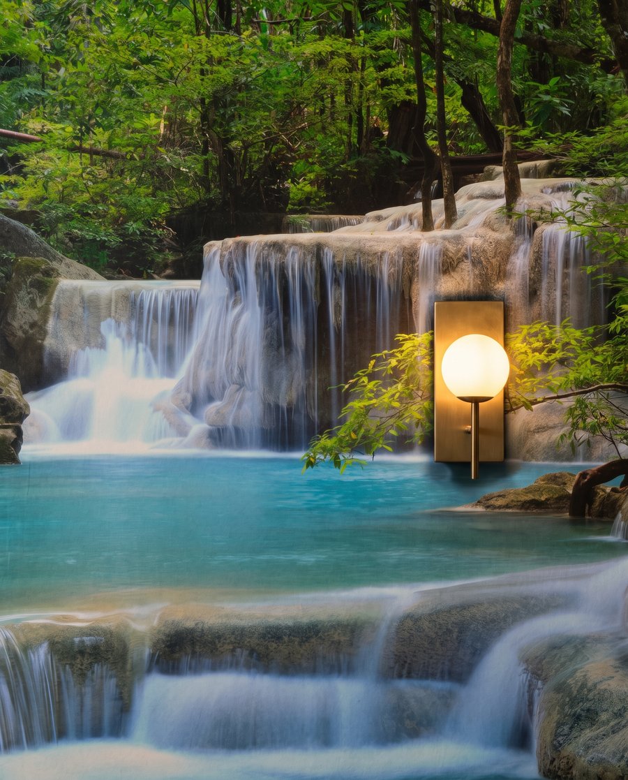 Arroyo turquesa en cascada — detalle